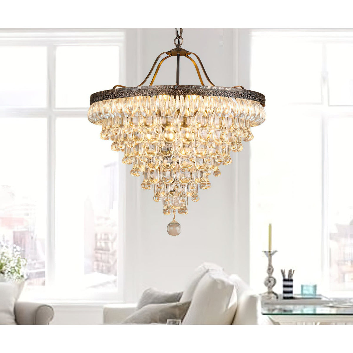 Crystal Inverted Pyramid Chandelier - view 19