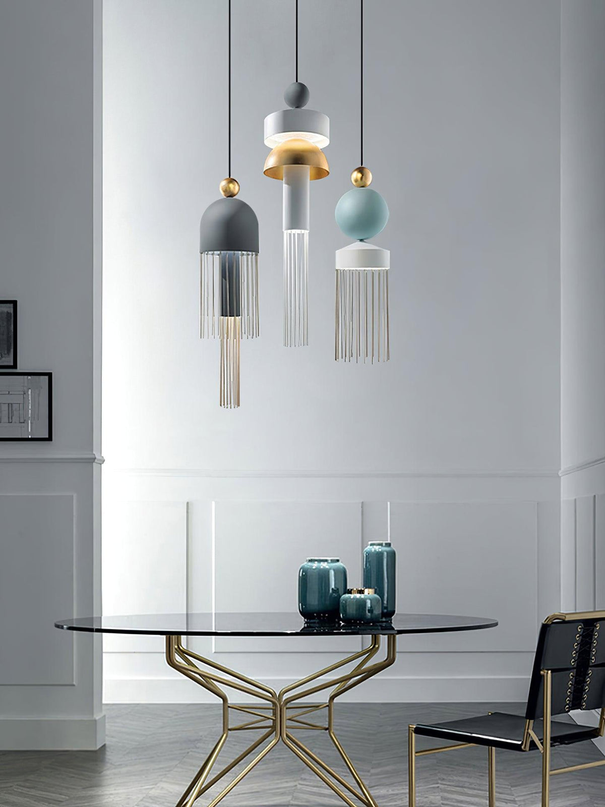 Metal Glass Pendant Light - view 6