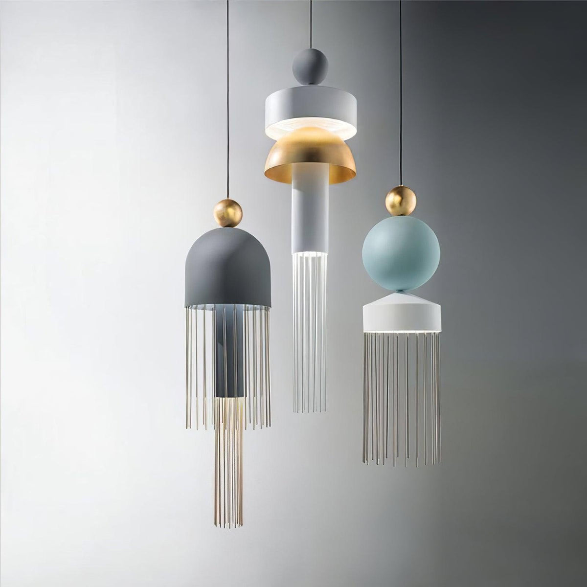 Metal Glass Pendant Light - view 2