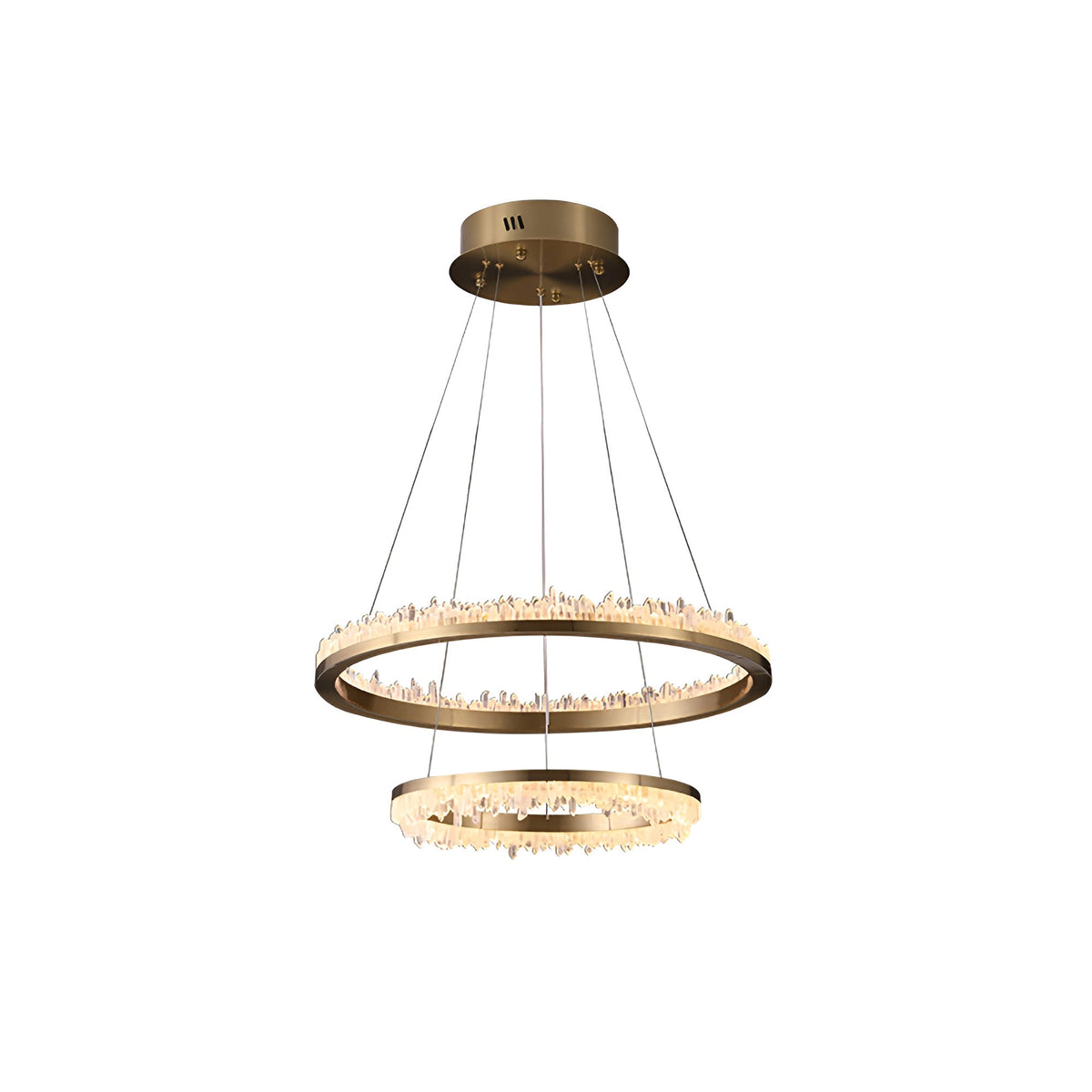 Minimalistic Crystal Quartz LED Chandelier