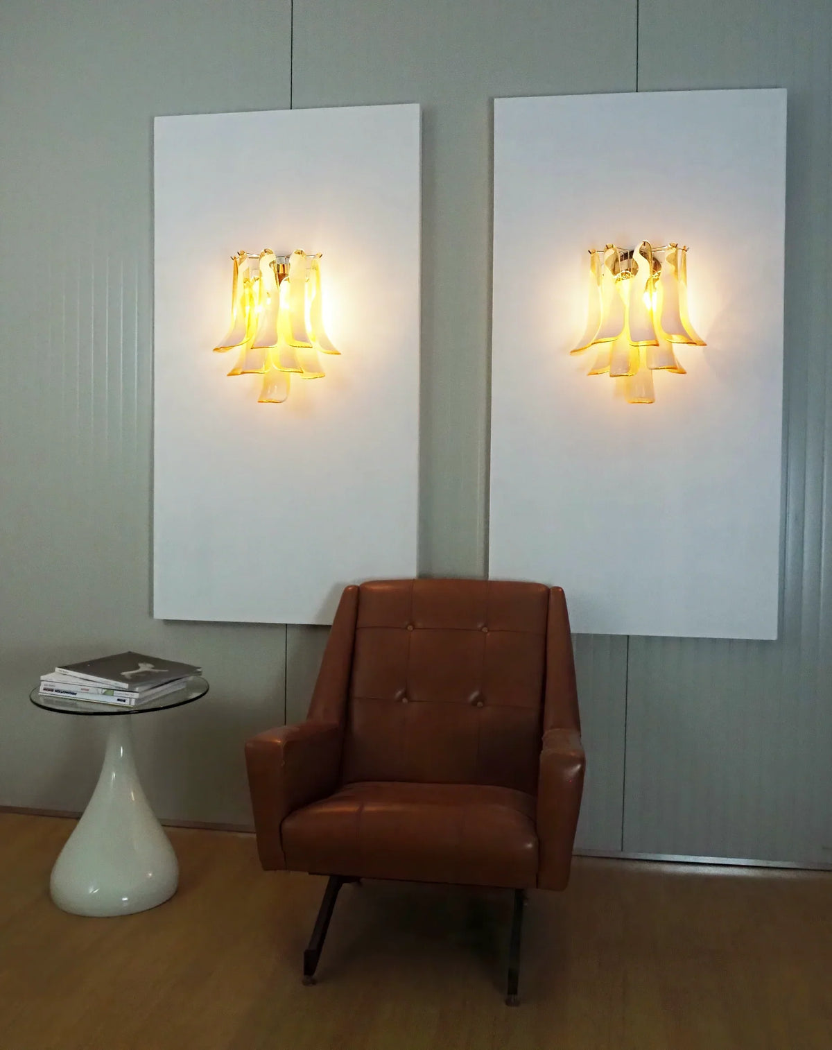 Vintage Murano Caramel Wall Lights