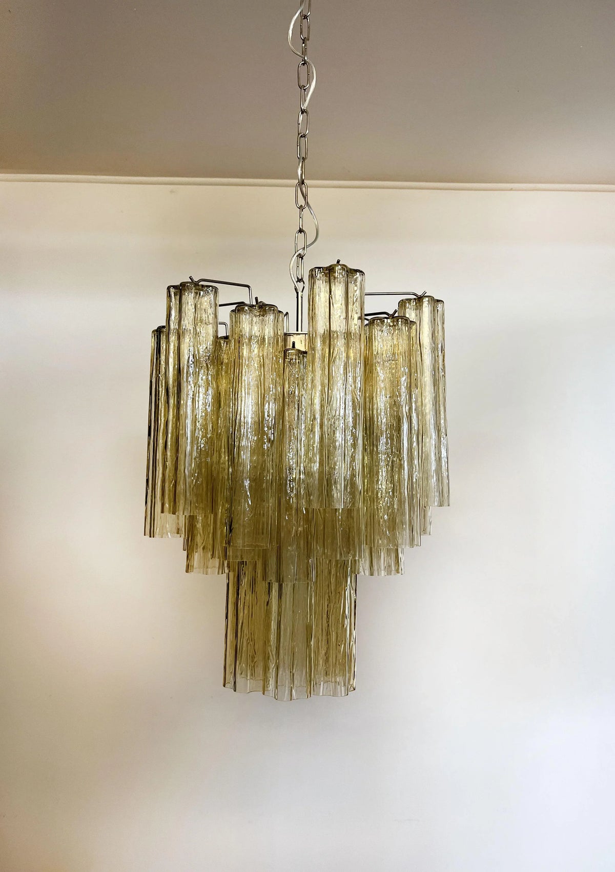Fantastic Amber Murano Glass Tube Chandelier - view 13