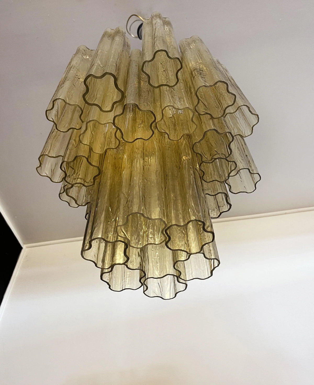 Fantastic Amber Murano Glass Tube Chandelier - view 14