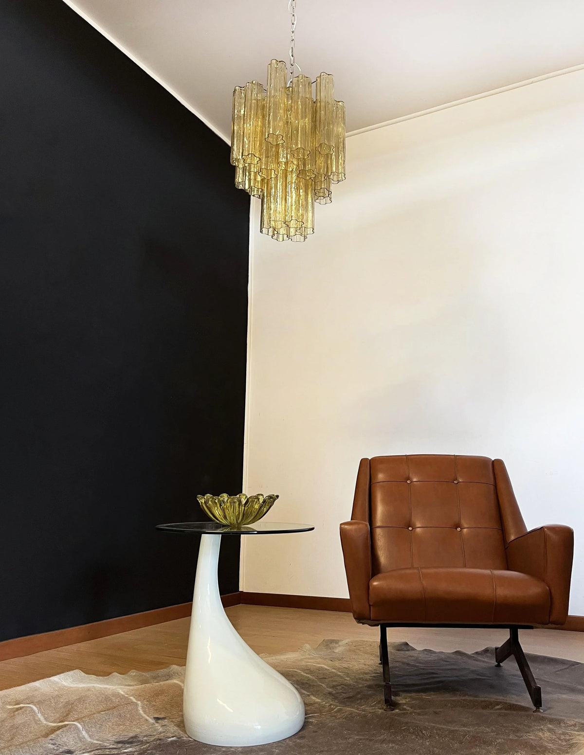 Fantastic Amber Murano Glass Tube Chandelier - view 10