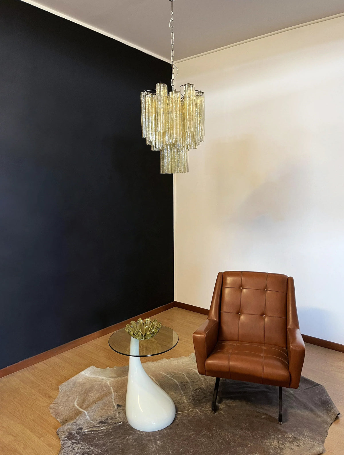 Fantastic Amber Murano Glass Tube Chandelier - view 4