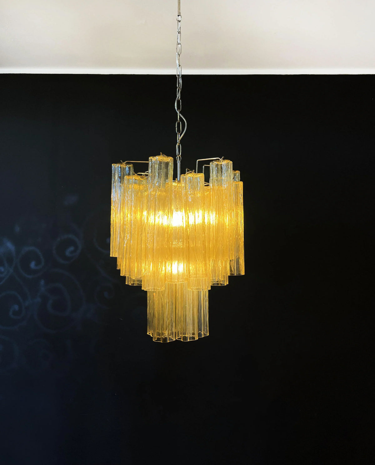 Fantastic Amber Murano Glass Tube Chandelier - view 11