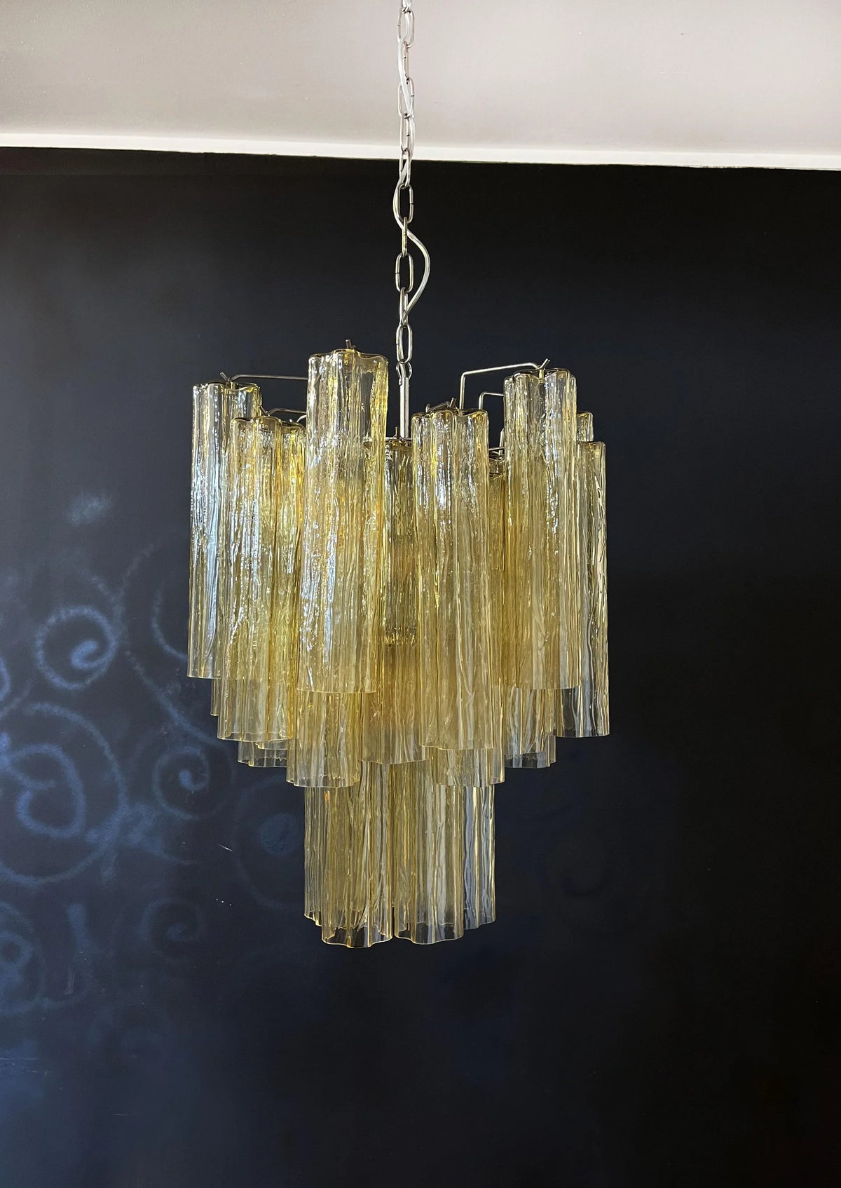 Fantastic Amber Murano Glass Tube Chandelier - view 12