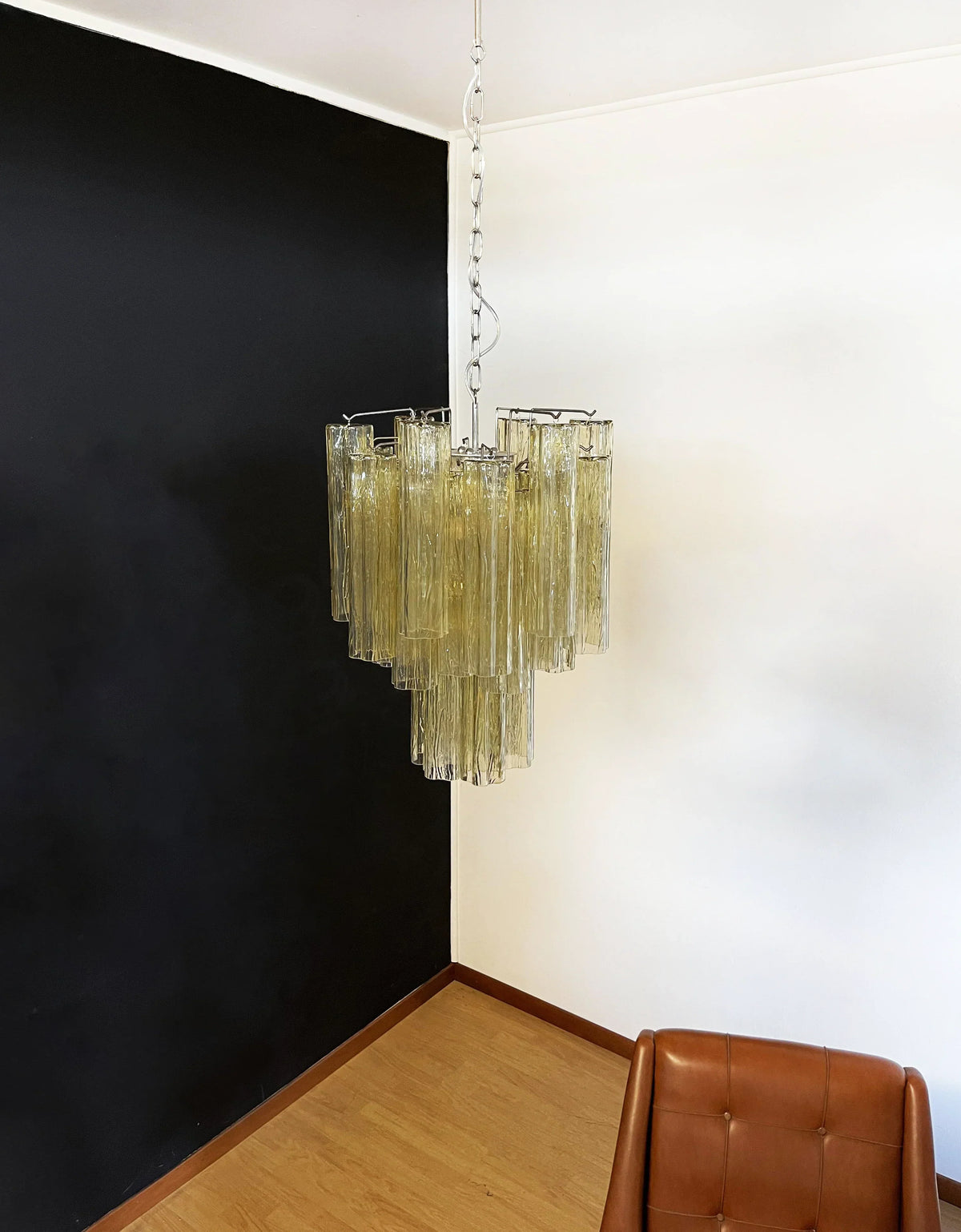 Fantastic Amber Murano Glass Tube Chandelier - view 9