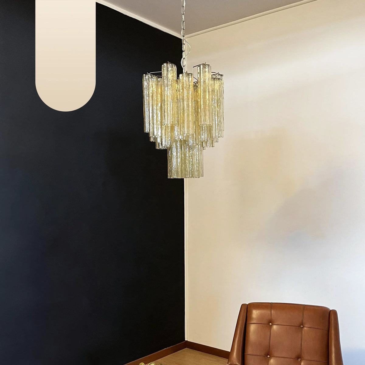 Fantastic Amber Murano Glass Tube Chandelier - view 18