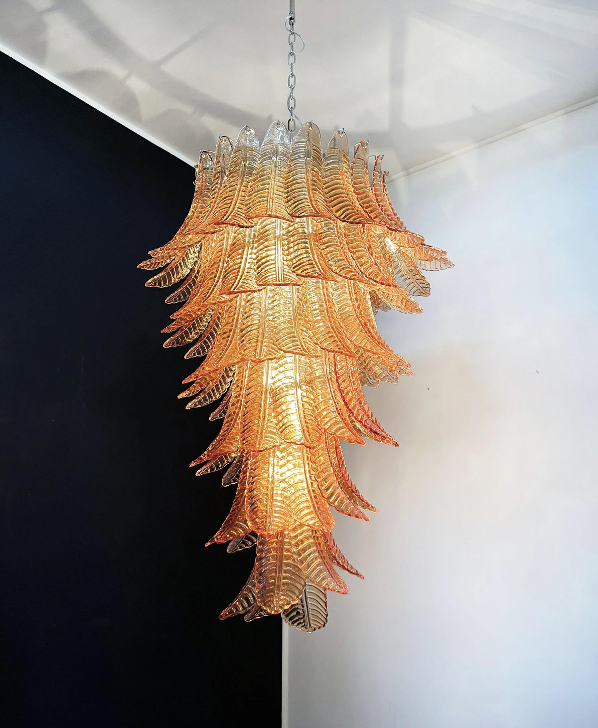 Murano Amber Felch Spiral Chandelier - view 13