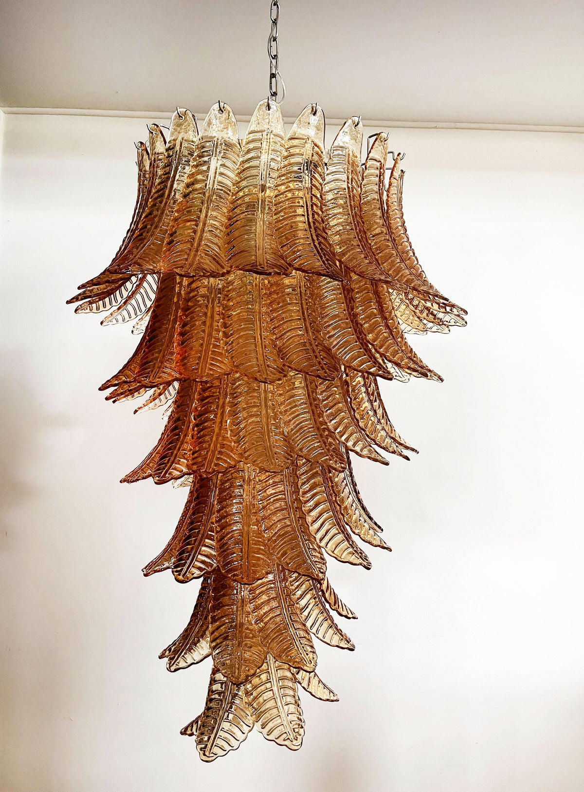 Murano Amber Felch Spiral Chandelier - view 16