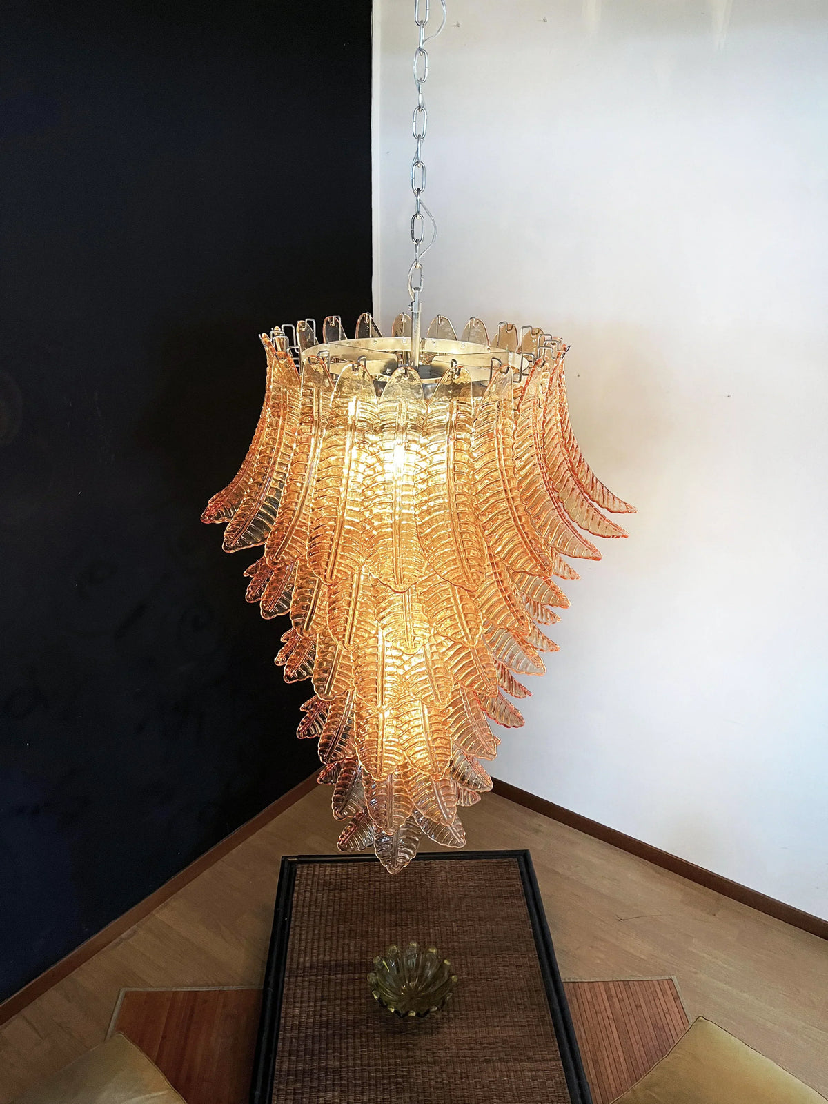 Murano Amber Felch Spiral Chandelier - view 12
