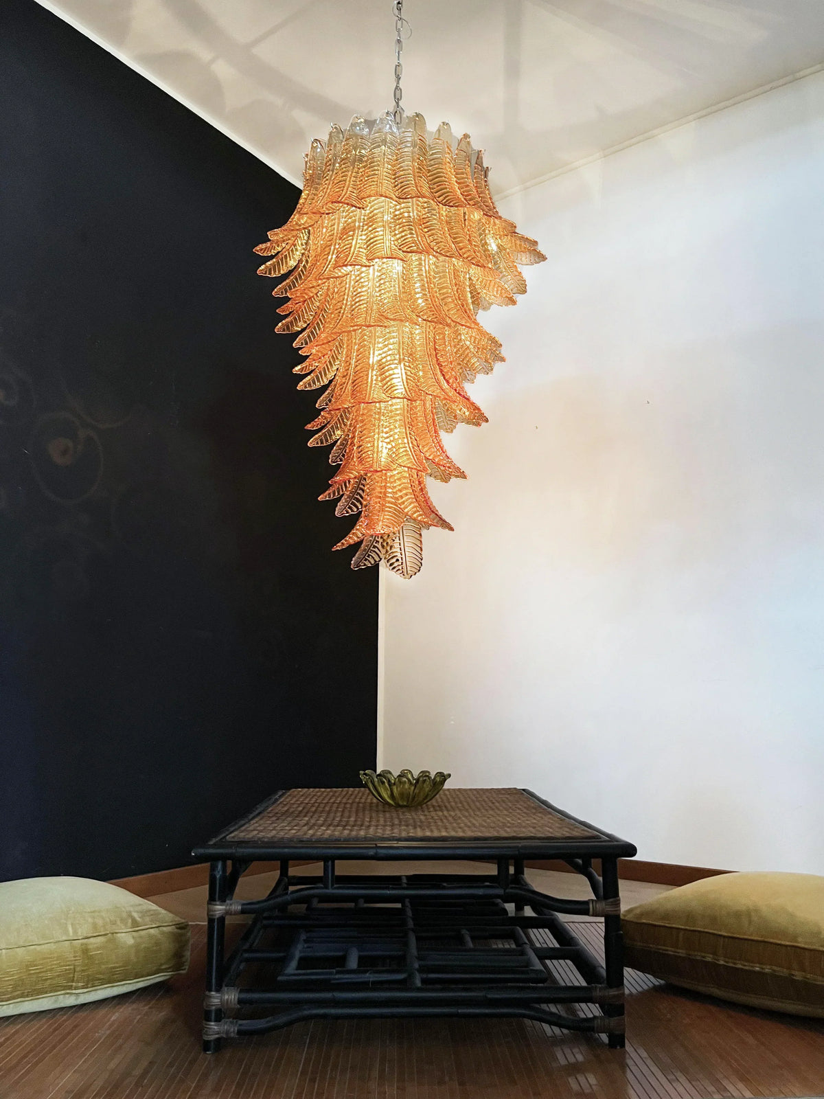 Murano Amber Felch Spiral Chandelier - view 9