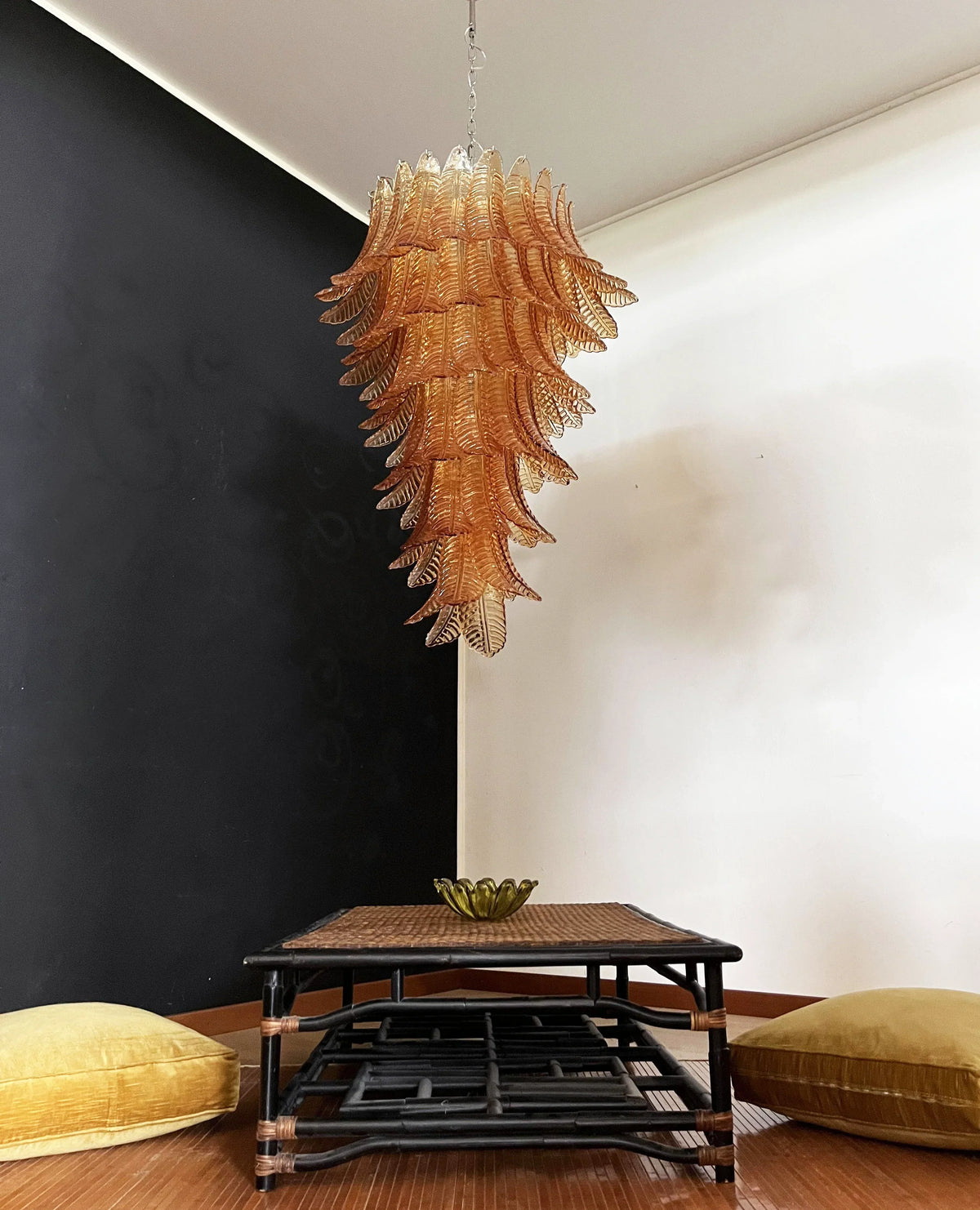 Murano Amber Felch Spiral Chandelier - view 10
