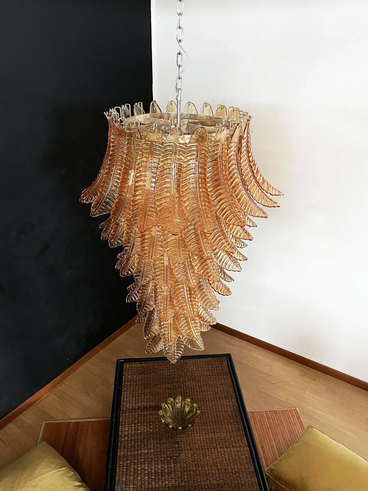 Murano Amber Felch Spiral Chandelier - view 8