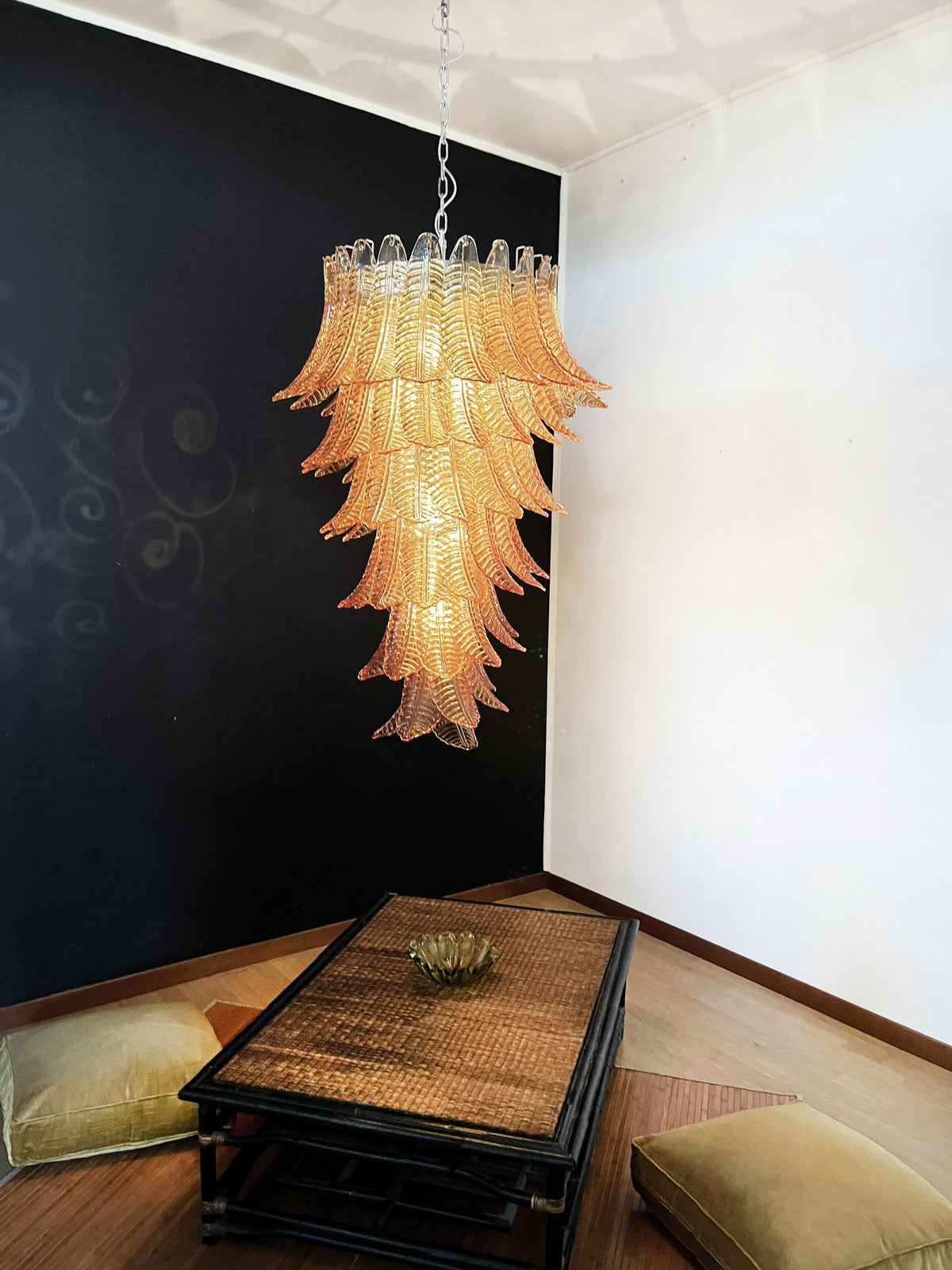 Murano Amber Felch Spiral Chandelier - view 5