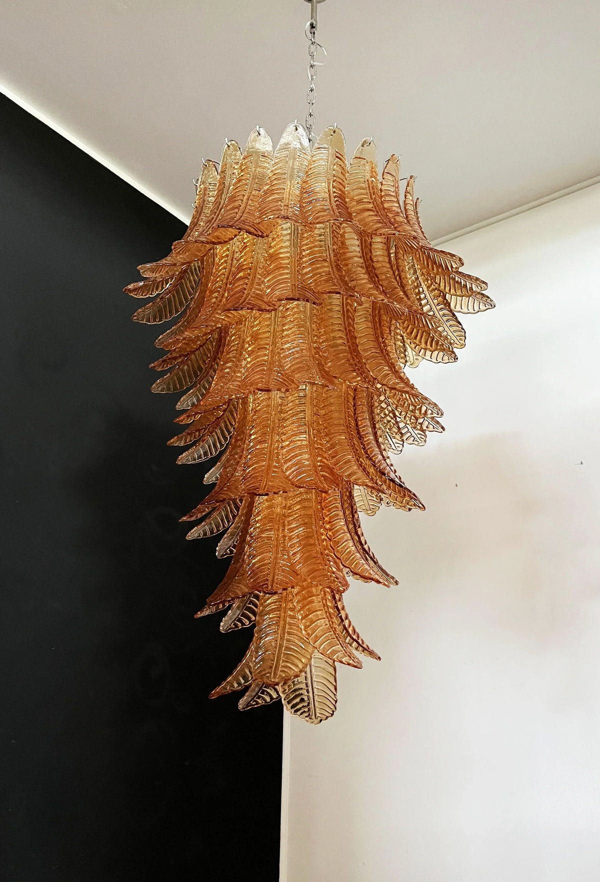 Murano Amber Felch Spiral Chandelier - view 15