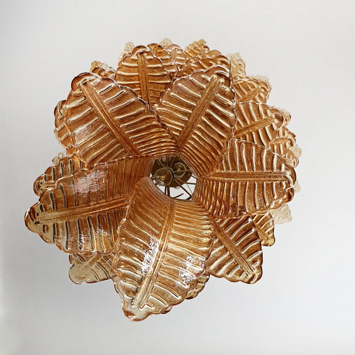 Murano Amber Felch Spiral Chandelier - view 18
