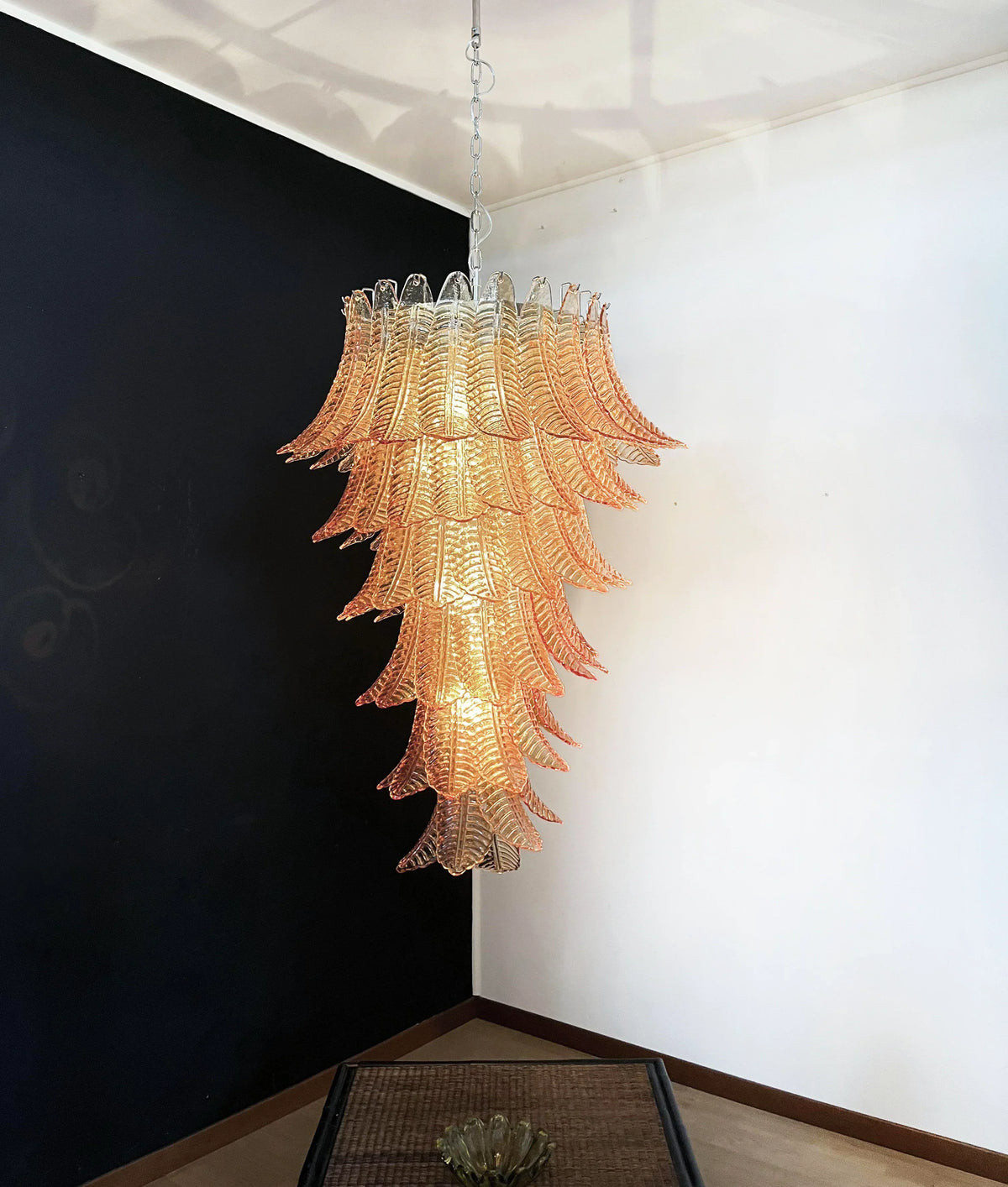 Murano Amber Felch Spiral Chandelier - view 7