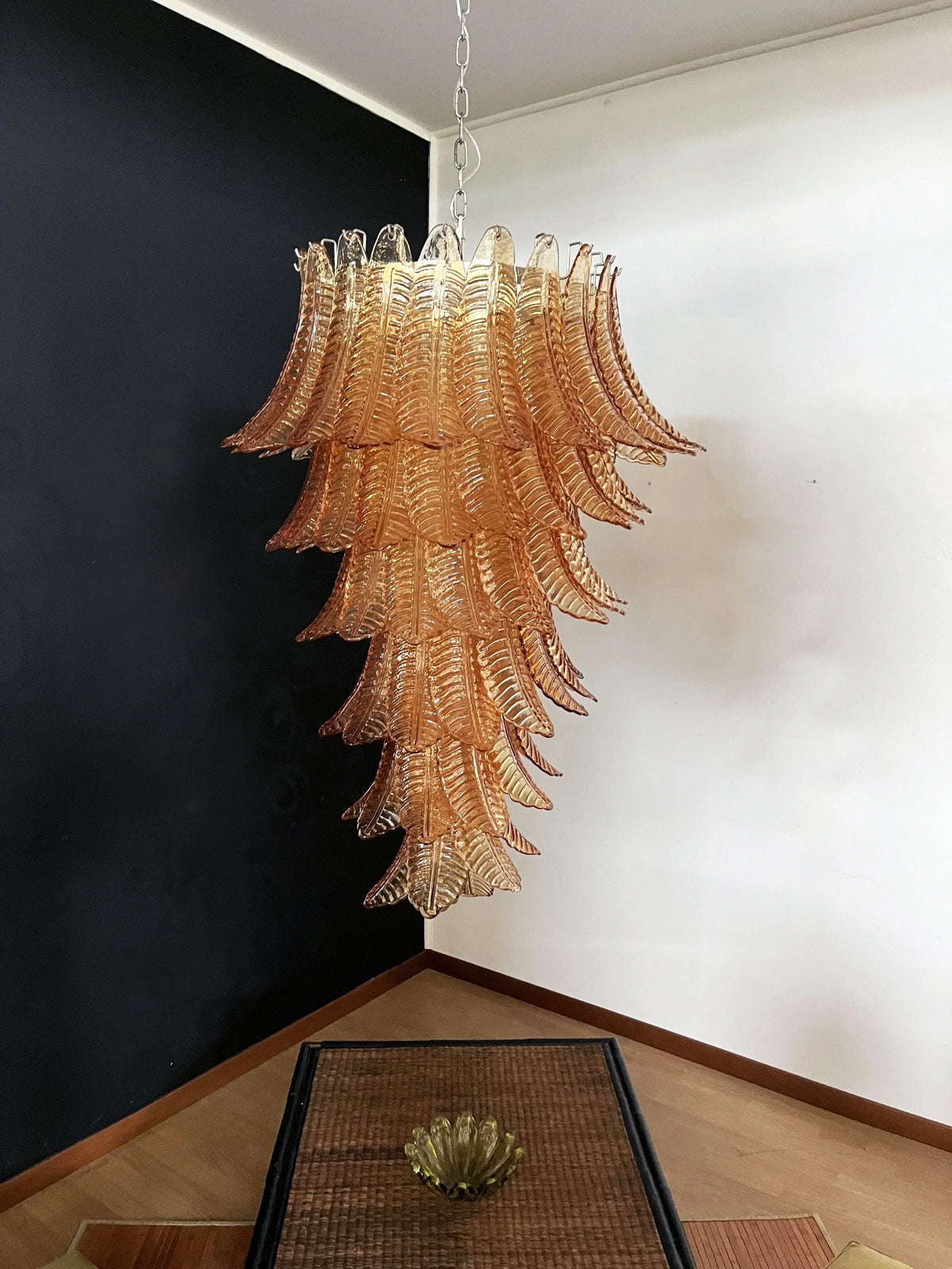 Murano Amber Felch Spiral Chandelier - view 6