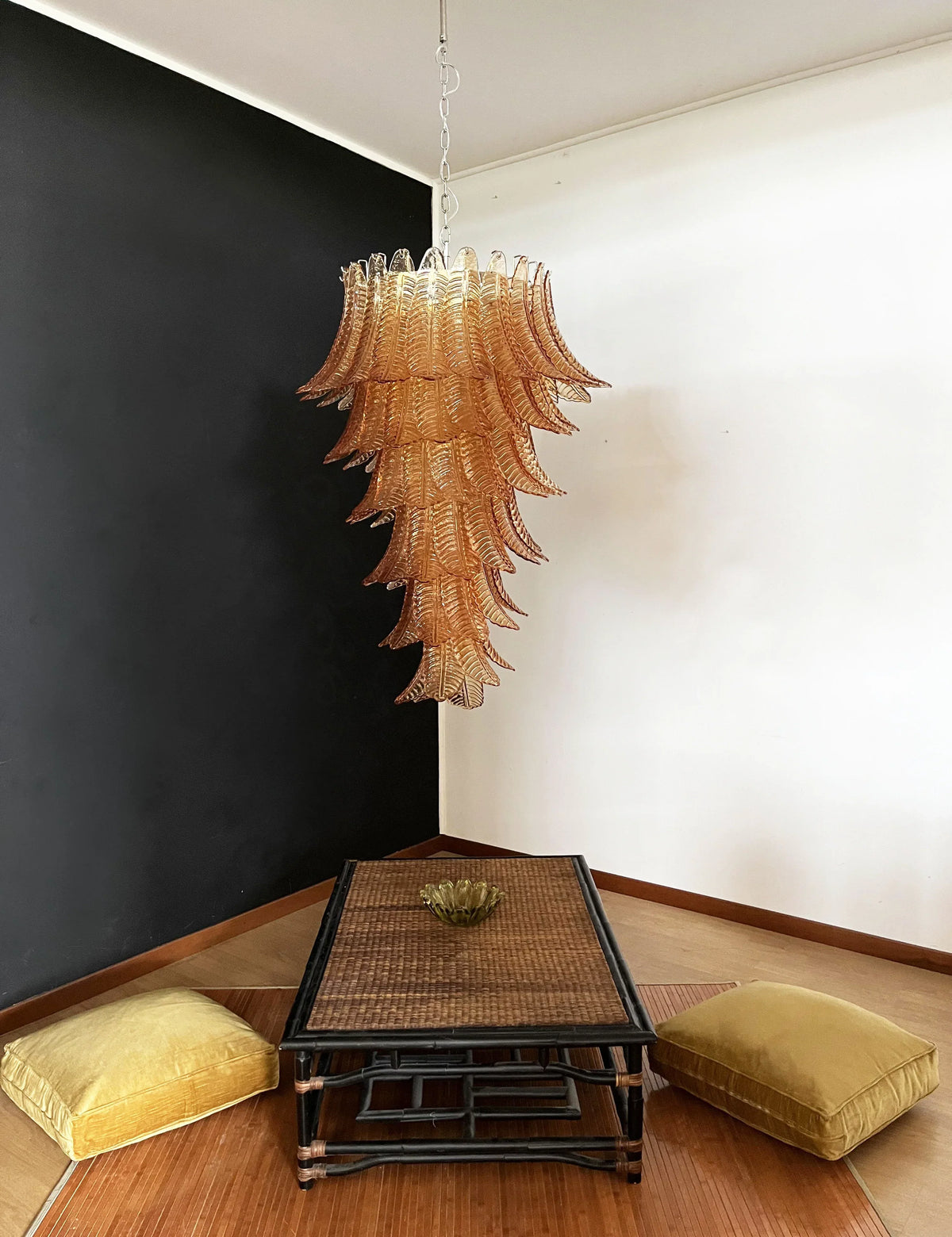 Murano Amber Felch Spiral Chandelier - view 4