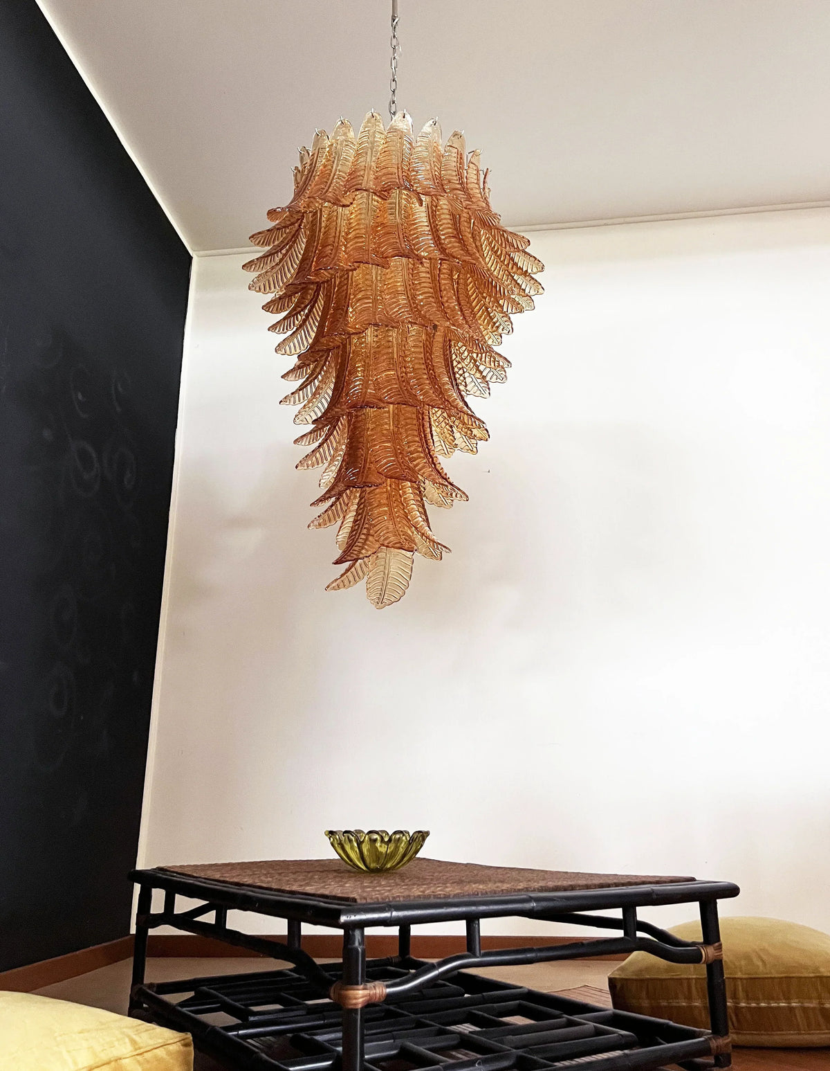 Murano Amber Felch Spiral Chandelier - view 11
