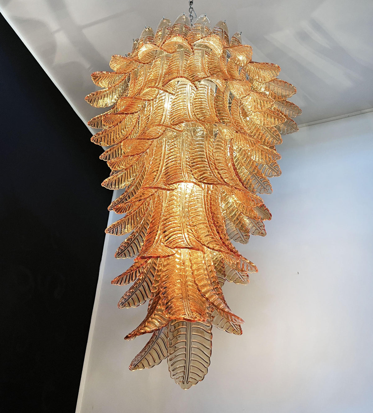 Murano Amber Felch Spiral Chandelier - view 14