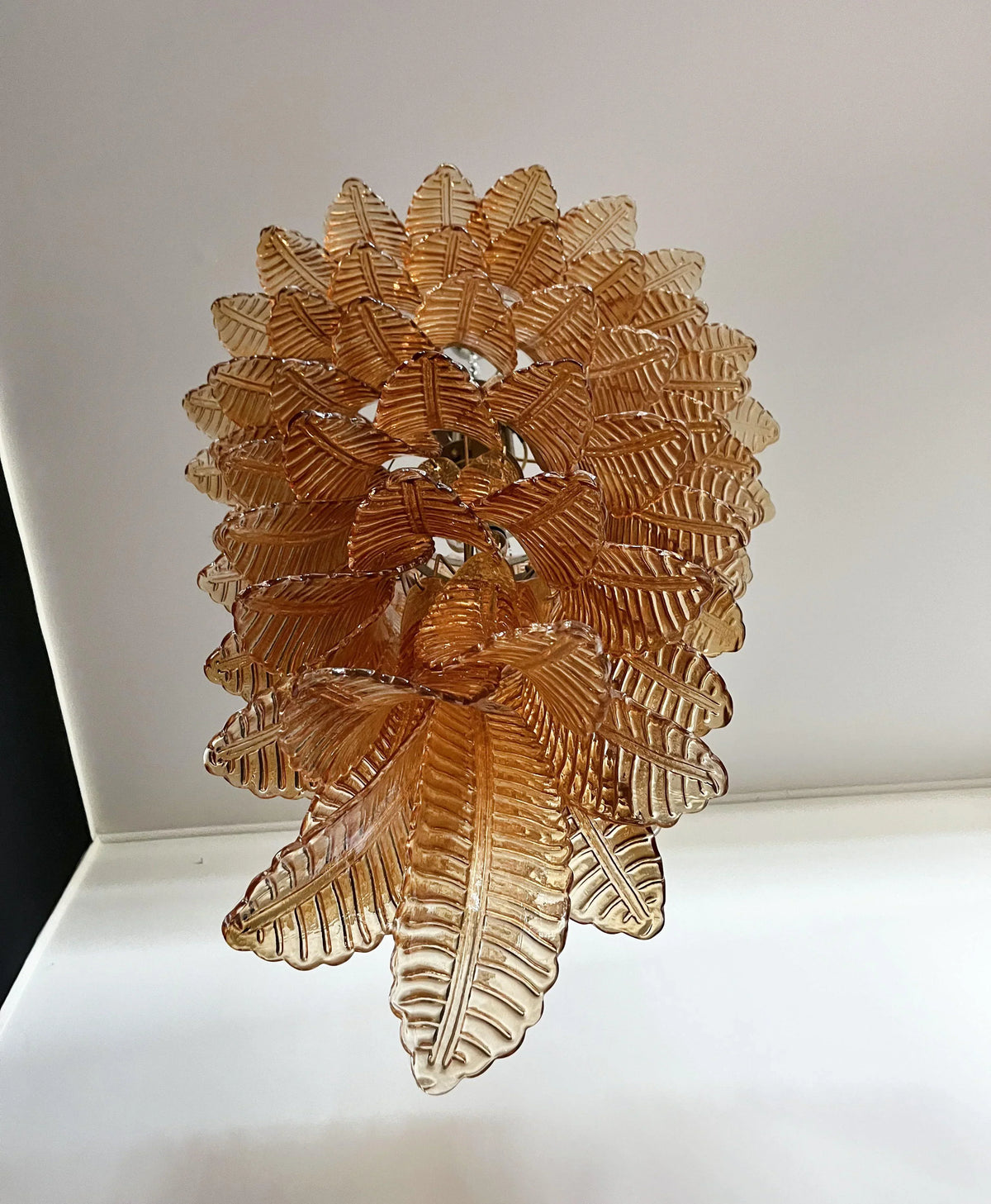 Murano Amber Felch Spiral Chandelier - view 17