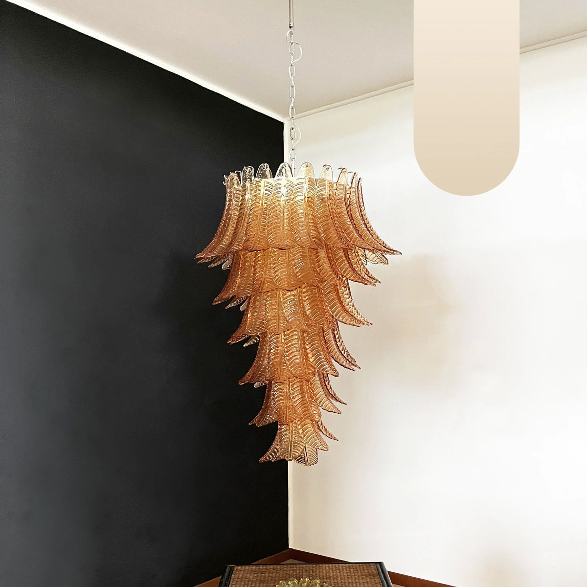 Murano Amber Felch Spiral Chandelier - view 19