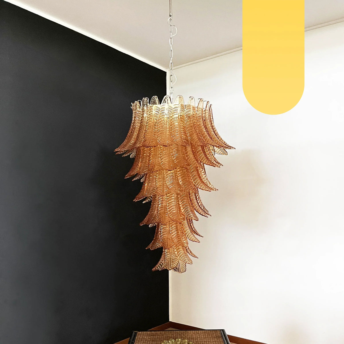 Murano Amber Felch Spiral Chandelier - view 21