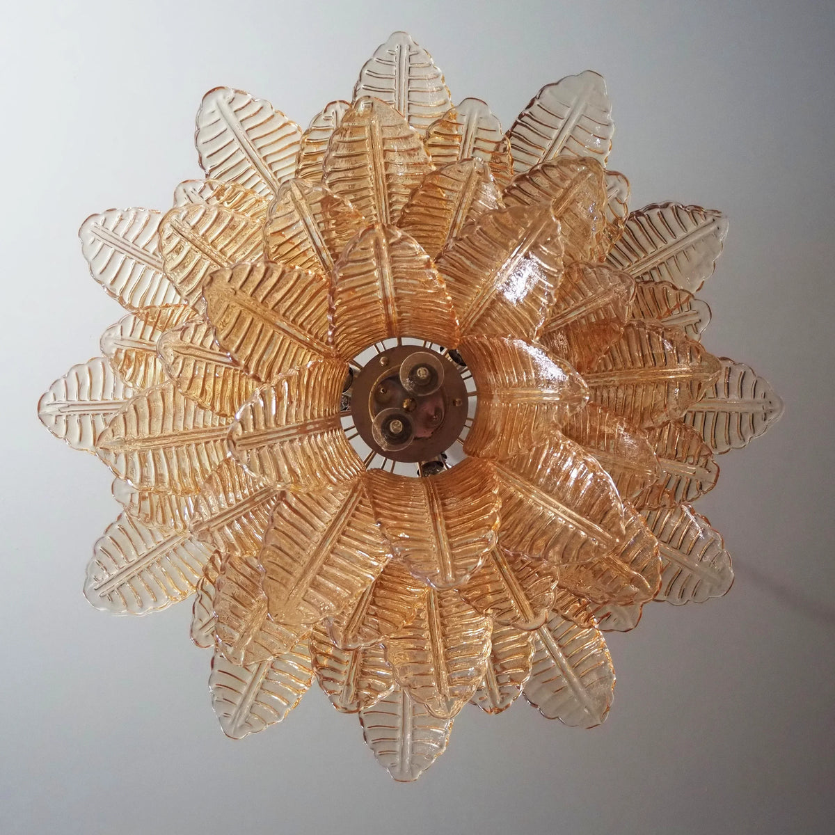 Murano Amber Ferns Glass Chandelier