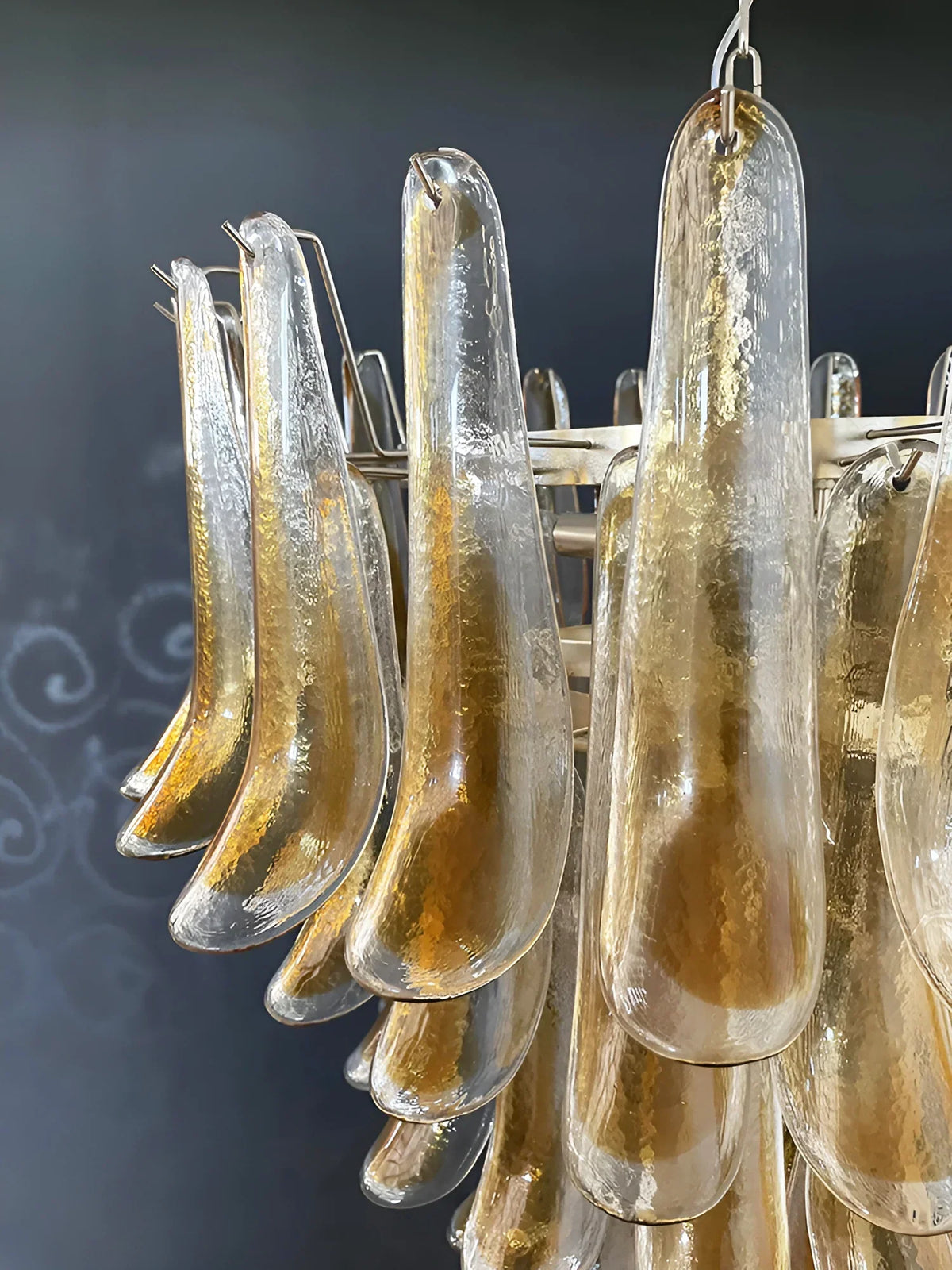 Murano Amber Glass Petals Chandelier - view 15