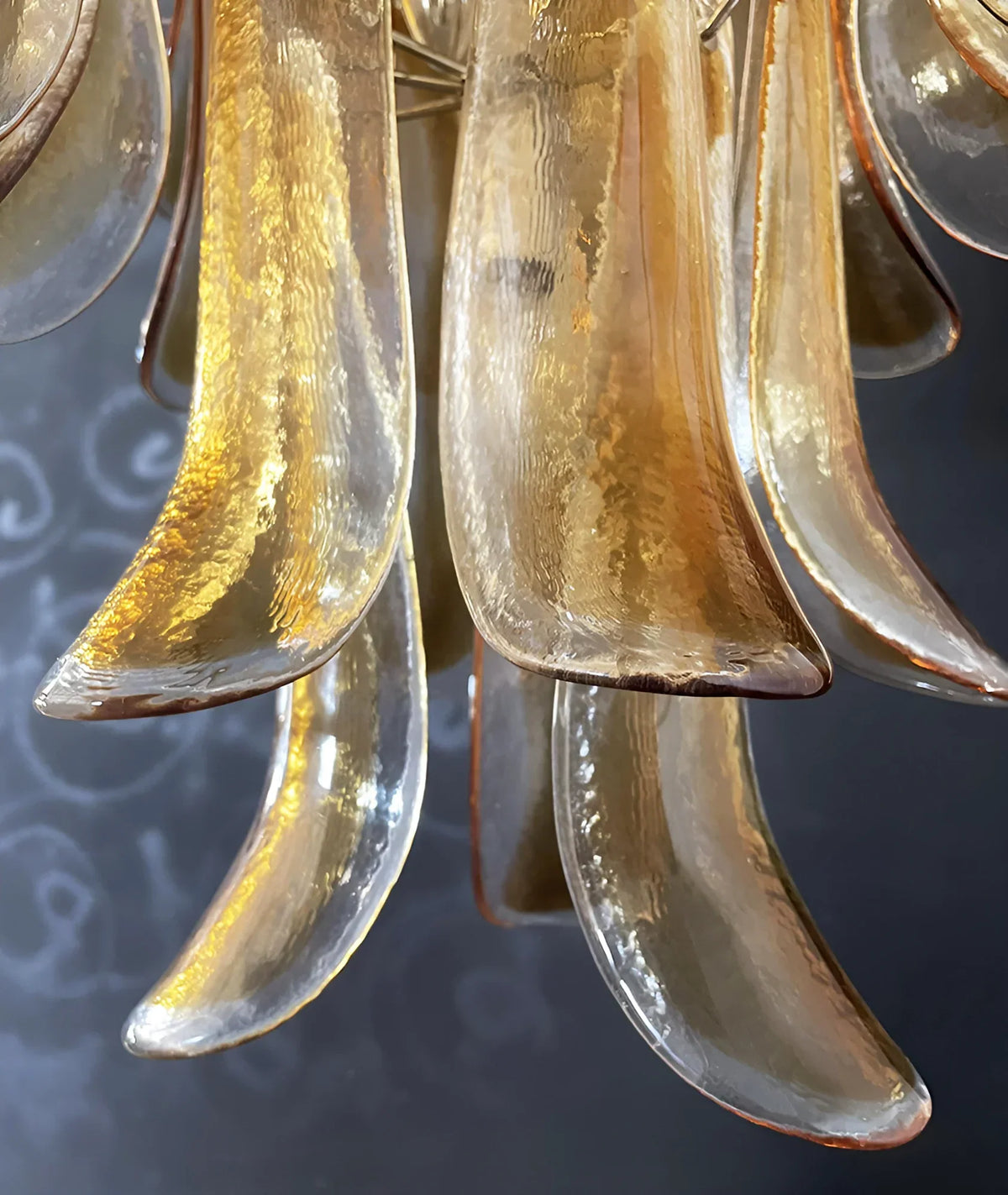 Murano Amber Glass Petals Chandelier - view 16