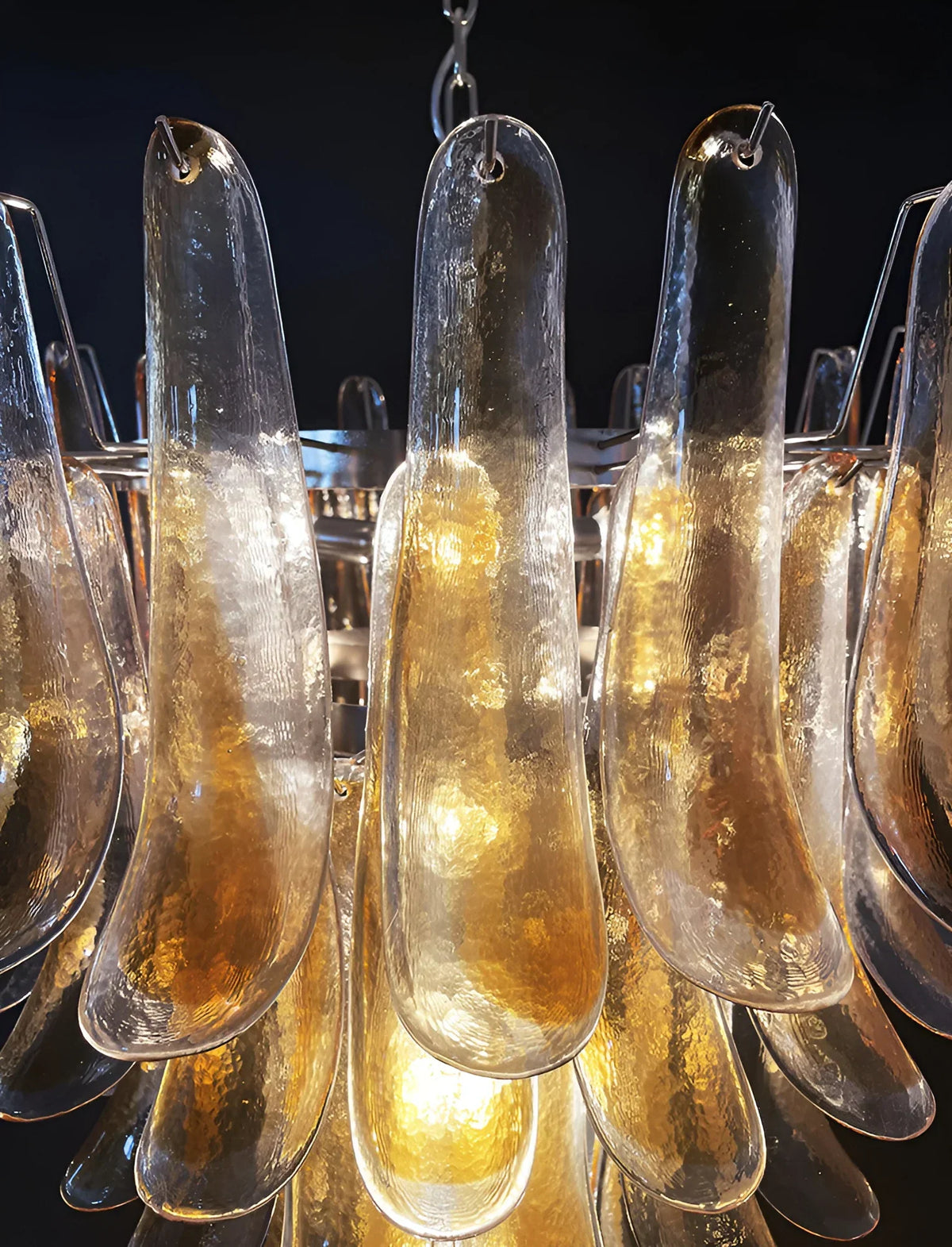 Murano Amber Glass Petals Chandelier - view 17