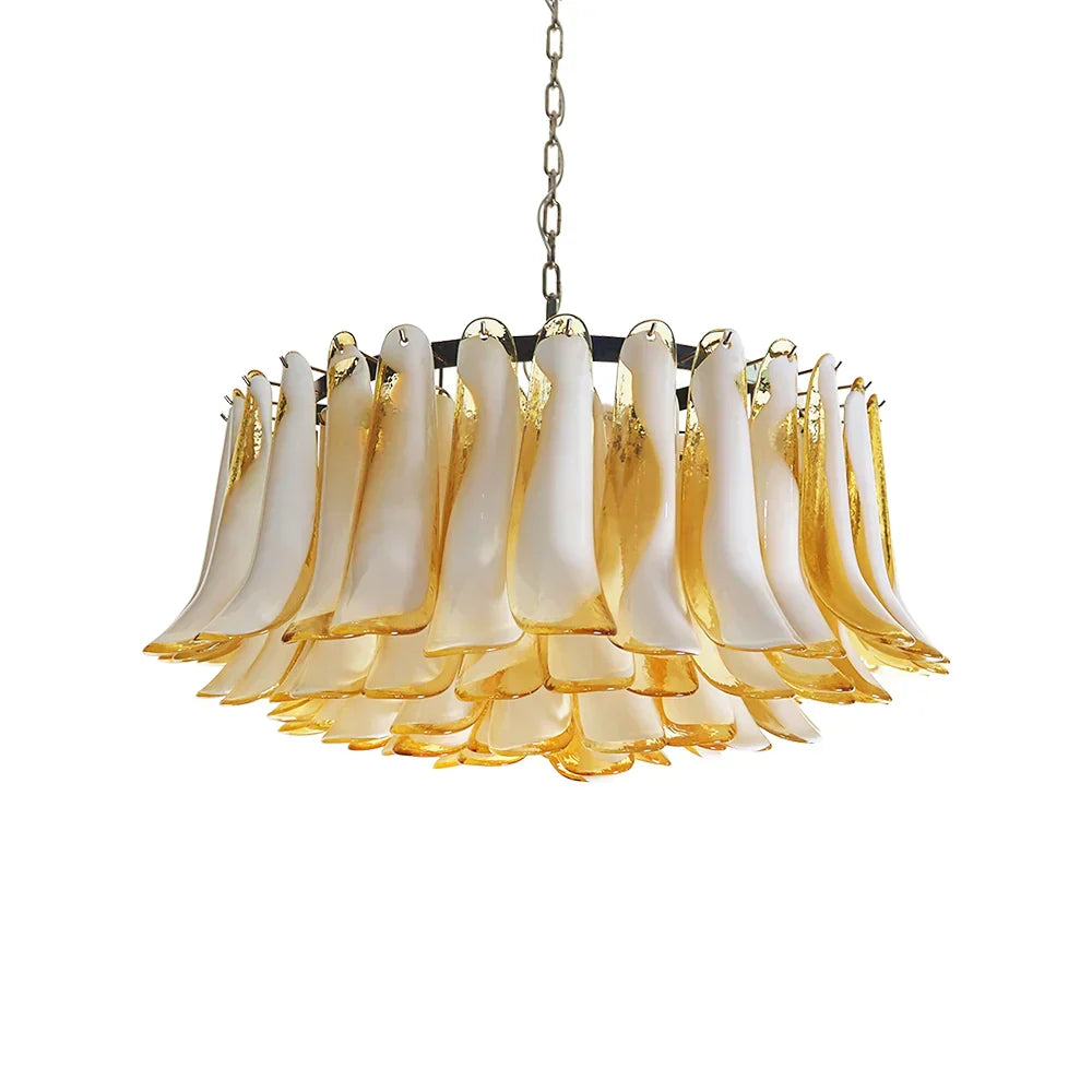 Murano Caramel Glass Petal Chandelier - view 18
