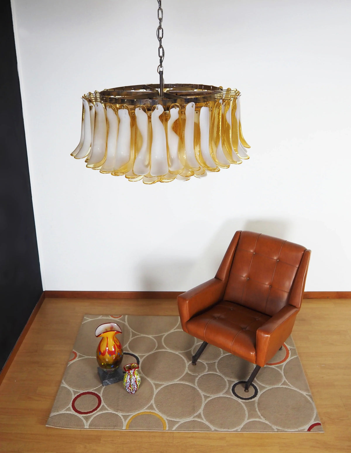Murano Caramel Glass Petal Chandelier - view 8