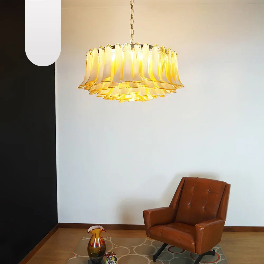 Murano Caramel Glass Petal Chandelier - view 16