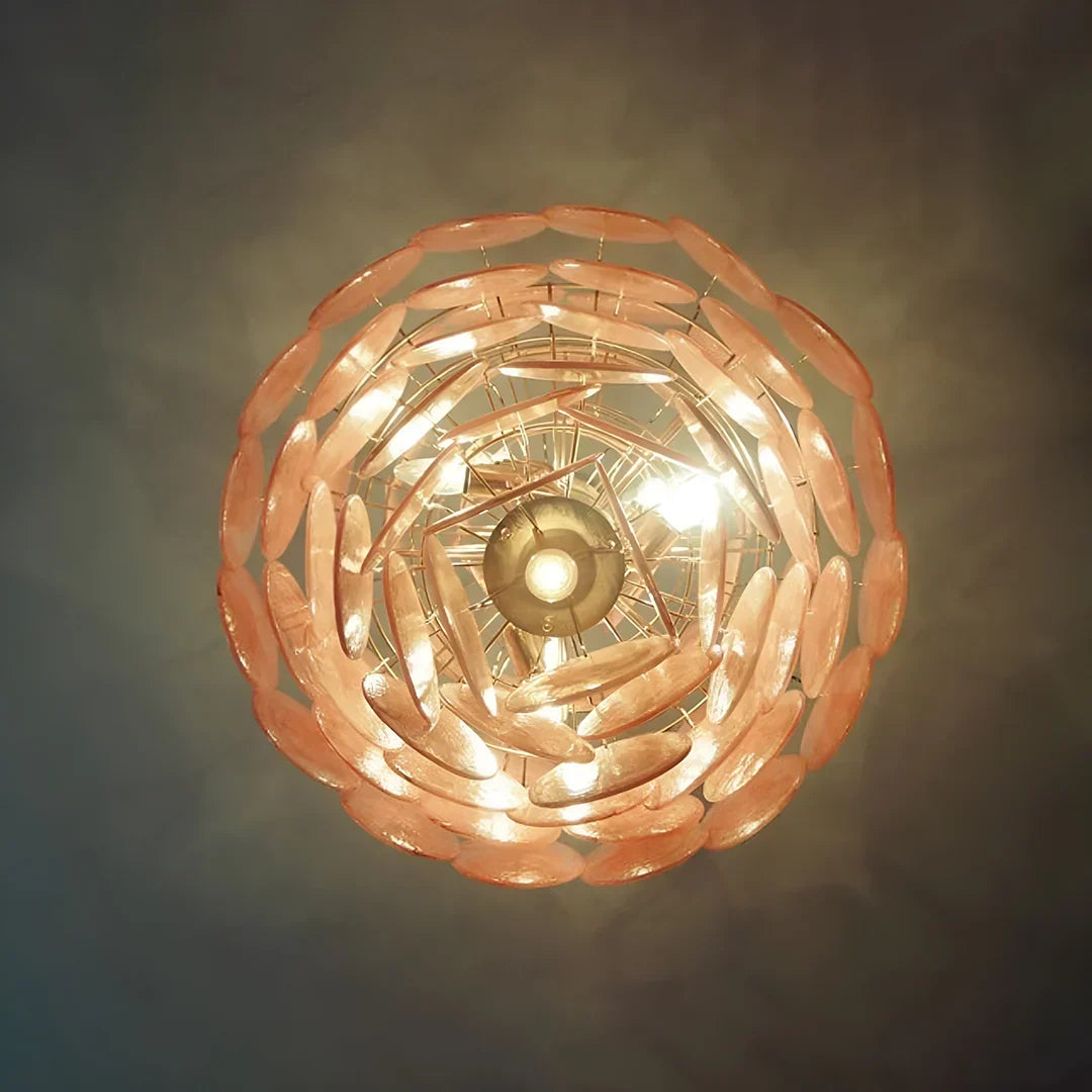 Huge Vintage Murano Pink Disks Chandelier - view 23