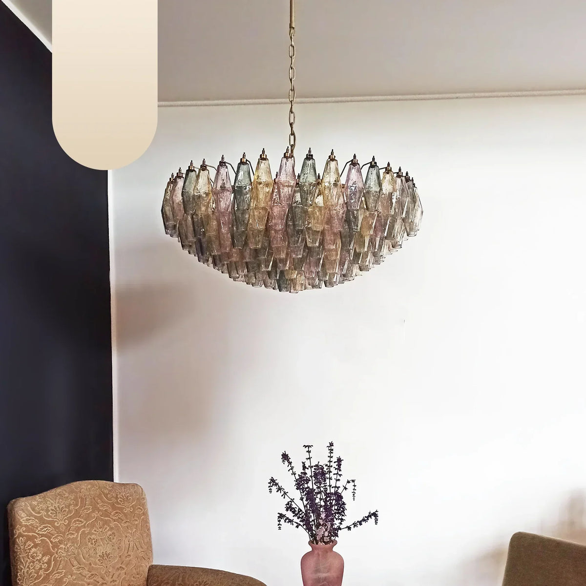 Murano Faceted Multicolor Glass Chandelier - view 15