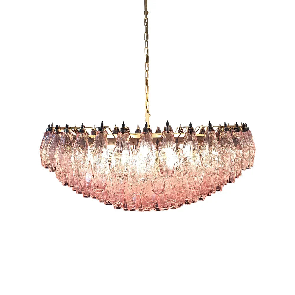Murano Faceted Pink Glass Chandelier - view 19