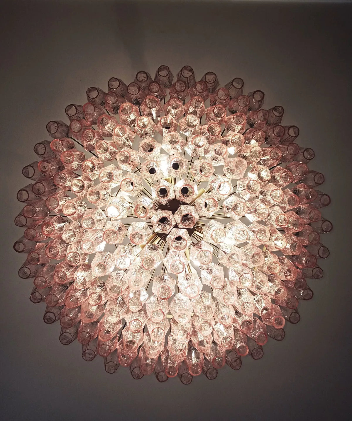 Murano Faceted Pink Glass Chandelier - view 13