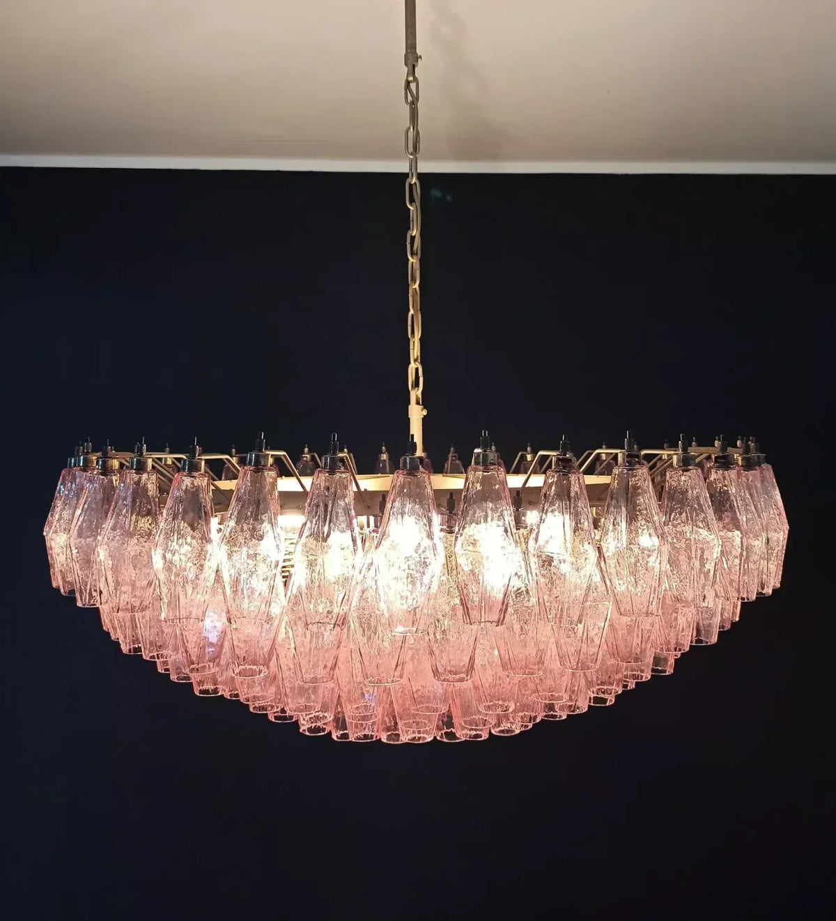 Murano Faceted Pink Glass Chandelier - view 10