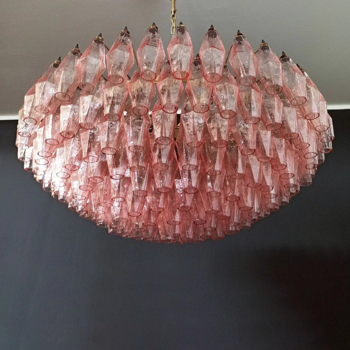 Murano Faceted Pink Glass Chandelier - view 12