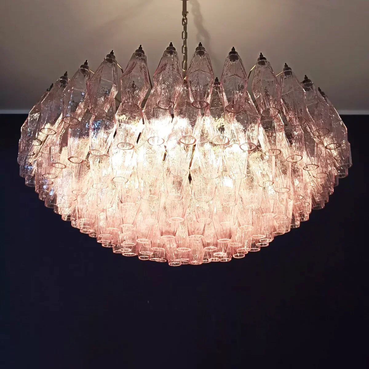 Murano Faceted Pink Glass Chandelier - view 11