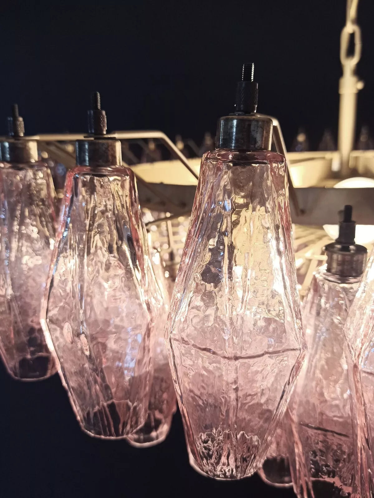 Murano Faceted Pink Glass Chandelier - view 15