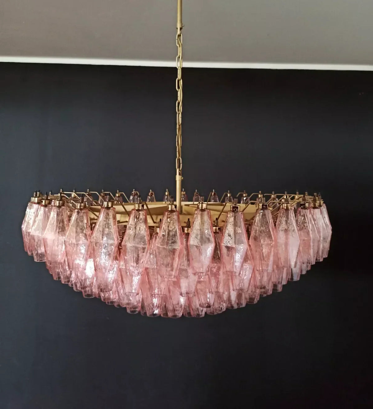 Murano Faceted Pink Glass Chandelier - view 9