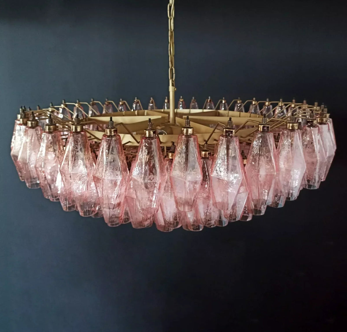 Murano Faceted Pink Glass Chandelier - view 8