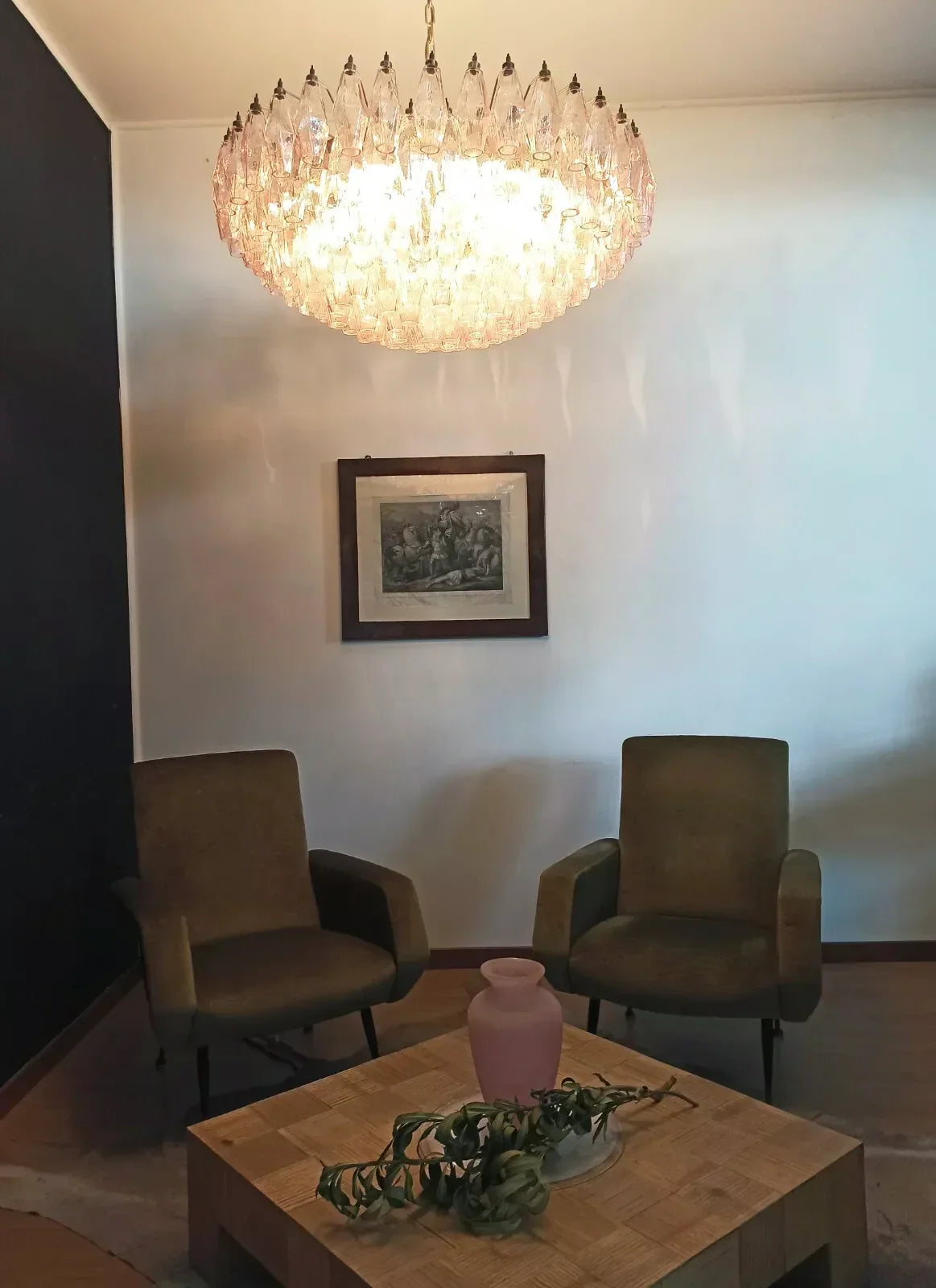 Murano Faceted Pink Glass Chandelier - view 7