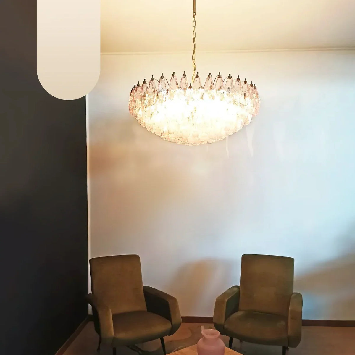 Murano Faceted Pink Glass Chandelier - view 16