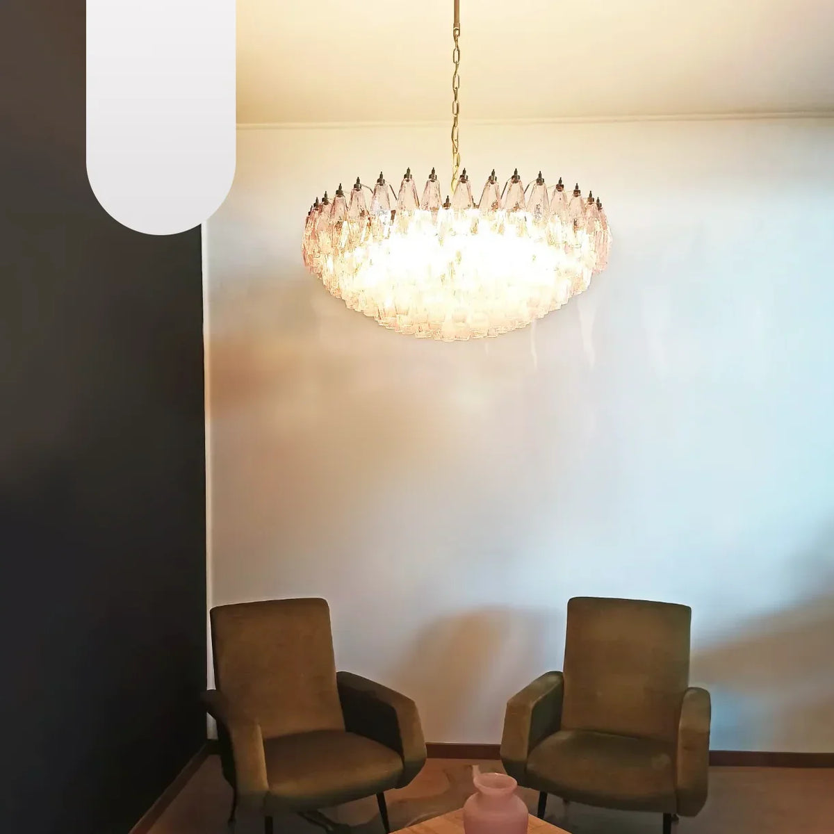 Murano Faceted Pink Glass Chandelier - view 17